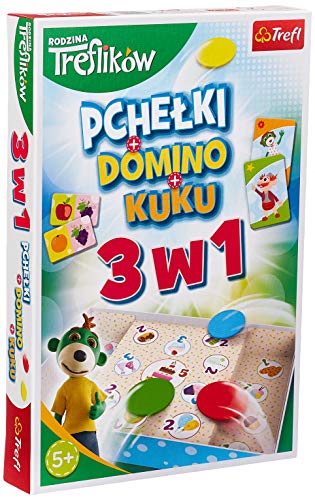 Trefl 3 in 1 Familienspiel Domino Stiefel Kuku mit Bohden Märchenmäppchen Familie Trefeln für Kinder ab 5 Jahren von Trefl