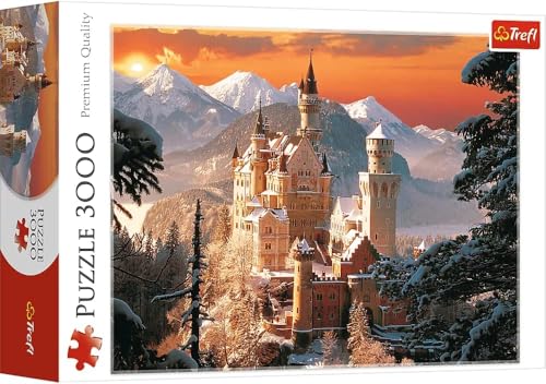 Trefl, Puzzle, Winterliches Neuschwanstein, Deutschland, 3000 Teile, Premium Quality, für Erwachsene und Kinder ab 15 Jahren, Farbig von Trefl