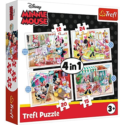 Trefl, Puzzle, Minnie mit Freunden, von 12 bis 24 Teilen, 4 Sets, für Kinder ab 3 Jahren, TR34355, mehrfarbig von Trefl