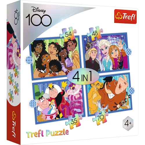 4 in 1 Puzzle 100 Jahre Disney/Disneys lustige Welt von Trefl