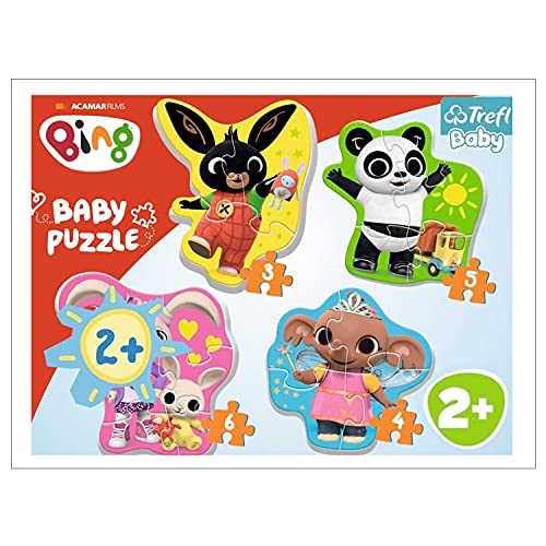 Trefl 36085 Freunde, Hase Bing von 3 bis 6 Teilen, 4 Sets, Baby Classic, für Kinder ab 2 Jahren Puzzle von Trefl