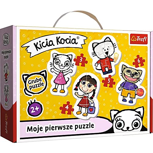 Trefl 36088 Die fröhliche, Kätzchen Kicia Kocia von 3 bis 6 Teilen, 4 Sets, Baby Classic, für Kinder ab 2 Jahren Puzzle von Trefl