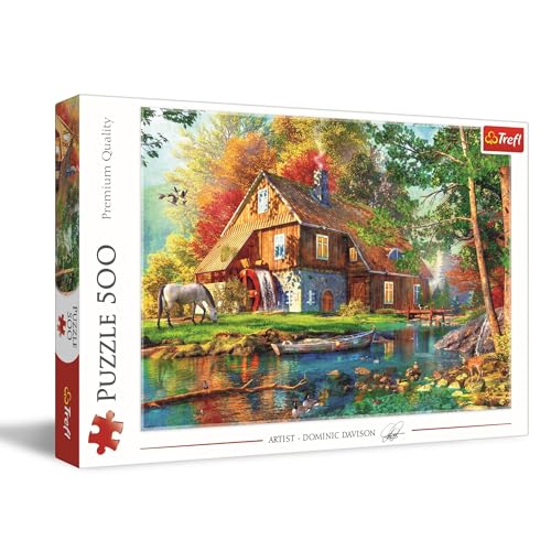 Trefl 37484 Ferienhaus am Fluss 500 Teile-DIY, Gemaltes Bild, Kreative Unterhaltung, Spaß, Puzzle-Klassiker für Erwachsene und Kinder ab 10 Jahren, Mehrfarbig von Trefl