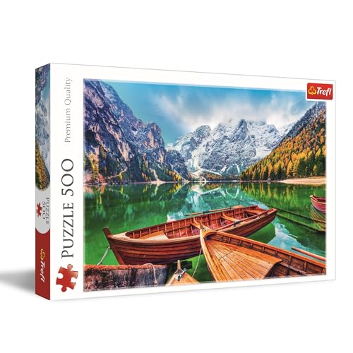 Trefl - Pragser Wildsee, Italien - Puzzle 500 Teile - DIY-Puzzle mit Berglandschaft, Kreative Unterhaltung, Spaß, Puzzle-Klassiker für Erwachsene und Kinder ab 10 Jahren von Trefl