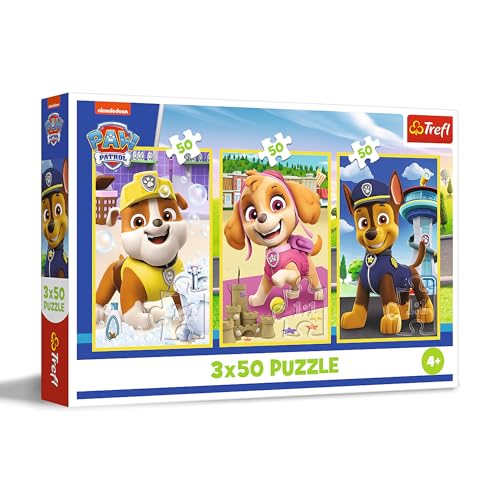 Trefl – 3in1 Puzzle: PAW Patrol, Unsere Hunde - 3 x 50 Teile, 3er-Puzzle-Set für Kinder ab 4 Jahren von Trefl