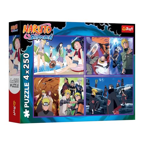 Trefl - 4-in-1-Puzzle: Naruto Shippuden, Die Abenteuer von Naruto Uzumaki - 4 x 250 Teile - Set mit Vier Puzzles für Jugendliche Trefl - 4-in-1-Puzzle: Naruto Shippuden, Die Abenteuer von Naruto Uzumaki - 4 x 250 Teile - Set mit Vier Puzzles für Jugendliche von Trefl