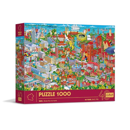 Trefl - 40. Jubiläum, Dreistadt - Puzzle 1000 Teile - Premium Puzzle, für Erwachsene und Kinder ab 14 Jahren von Trefl