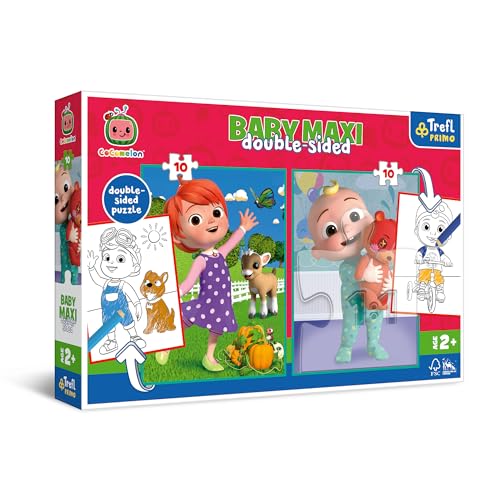 Trefl Primo – Cocomelon, Freunde – 4in1: Puzzle 2x10 Große Elemente, Zwei Malvorlagen auf der Rückseite, Buntes Puzzle mit Helden, für Kinder ab 2 Jahren Trefl Primo – Cocomelon, Freunde – 4in1: Puzzle 2x10 Große Elemente, Zwei Malvorlagen auf der Rückseite, Buntes Puzzle mit Helden, für Kinder ab 2 Jahren von Trefl