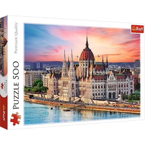 Trefl 37395 Europäische Hauptstadt, berühmte Denkmäler, Reisen, DIY, kreative Unterhaltung, Spaß, Klassische Erwachsene und Kinder ab 10 Jahren Hochelement Budapest, Ungarn-Puzzle 500 Elemente von Trefl