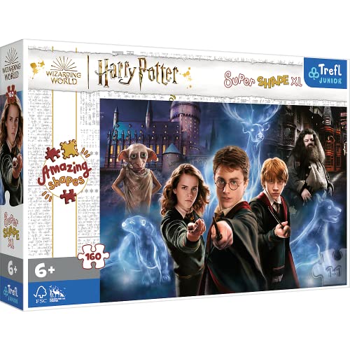 Trefl 50034 160 XL Super Shape-Verrückte Form, große Elemente, Puzzle mit Filmfiguren, Spaß für Kinder ab 6 Jahren Hochelement Junior-Harry Potter, Die magische Welt von Harry Potter von Trefl