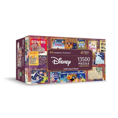 Trefl Prime - Puzzle UFT: Disney, Golden Age of Disney - 13500 Teile, Großes Puzzle, Dickste Pappe, Bio, EKO, Collage mit Märchenfiguren, Unterhaltung für Erwachsene und Kinder ab 12 Jahren von Trefl