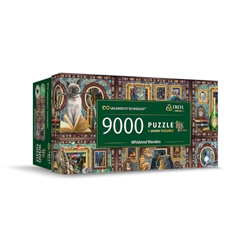 Trefl 81035 Prime-Puzzle UFT: Whiskered Wonders-9000 Elemente, Lisa Parker, Großes Spiel, Dickster Karton, Bio, EKO, Unterhaltung für Erwachsene und Kinder ab 12 Jahren, Mehrfabrig von Trefl