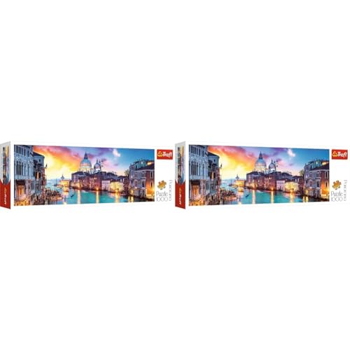 Trefl 916 29037, Venedig, Italien EA 1000 Teile, Premium Quality, für Erwachsene und Kinder ab 12 Jahren 1000pcs Panorama-Canal Grande Venice, Coloured (Packung mit 2) von Trefl