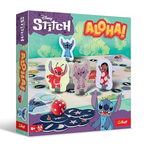 Trefl – Aloha!, Lilo & Stitch – Familienbrettspiel mit Märchenfiguren, schnelles Familienspiel, Familienspiel für Erwachsene und Kinder ab 4 Jahren Trefl – Aloha!, Lilo & Stitch – Familienbrettspiel mit Märchenfiguren, schnelles Familienspiel, Familienspiel für Erwachsene und Kinder ab 4 Jahren von Trefl