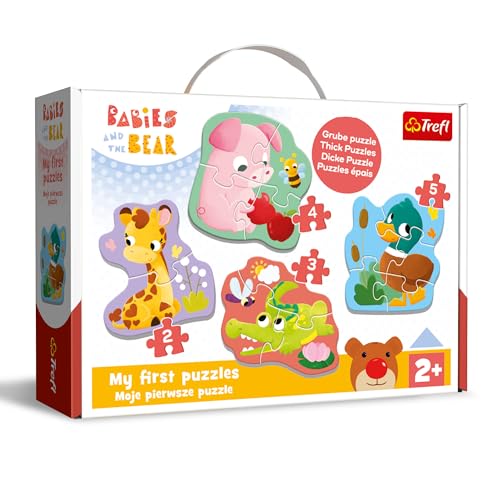 Trefl - Babies and The BearBaby-Tiere - 4 Große Formen-Puzzles für die Kleinsten, von 2 bis 5 Teilen, für Kinder ab 2 Jahren Trefl - Babies and The BearBaby-Tiere - 4 Große Formen-Puzzles für die Kleinsten, von 2 bis 5 Teilen, für Kinder ab 2 Jahren von Trefl