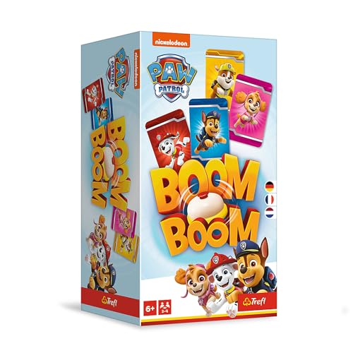 Trefl 02650 Boom, Dynamisches Glocke, Spiel Für die Ganze Familie, Kartenspiel mit Helden der Fernsehserie Paw Patrol, Familienspiel für Kinder ab 6 Jahren von Trefl