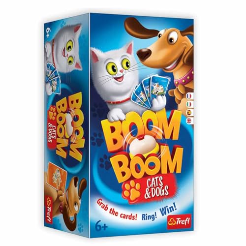 Trefl - Boom Boom Boom - Cats and Dogs, Hunde und Kätzchen, Glockenspiel, Familienspiel, Sozialspiel für Erwachsene und Kinder ab 6 Jahren, 2314 von Trefl