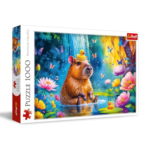 Trefl - Capybara - Puzzle 1000 Teile - Puzzle mit einem Capybara vor einem Wasserfall, für Erwachsene und Kinder ab 14 Jahren Trefl - Capybara - Puzzle 1000 Teile - Puzzle mit einem Capybara vor einem Wasserfall, für Erwachsene und Kinder ab 14 Jahren von Trefl