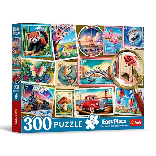 Trefl - EasyPiece Puzzle : Briefmarken - 300 Teile - Große Teile, Leicht zu Puzzeln, für Erwachsene und Kinder ab 10 Jahren von Trefl