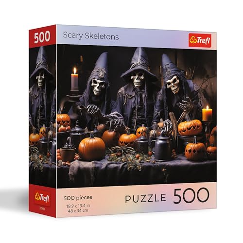 Trefl Halloween Halloween Scarey Skeltons - 500 Teile Puzzle 48.0 cm x 34.0 cm DIY Puzzle, kreativer Spaß, klassisches Puzzle für Erwachsene und Kinder ab 10 Jahren von Trefl