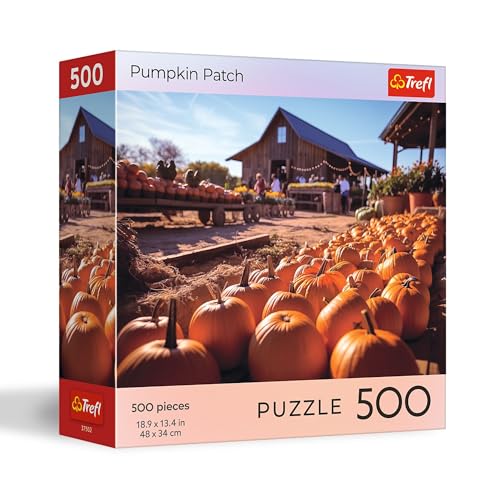 Trefl Halloween Kürbis Patch - 500 Teile Puzzle 48.0 cm x 34.0 cm DIY Puzzle, kreativer Spaß, klassisches Puzzle für Erwachsene und Kinder ab 10 Jahren von Trefl