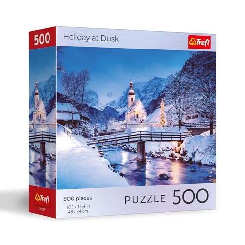 Trefl Holiday at Dusk 500 Teile Puzzle 68,6 x 48,3 cm Druck DIY Puzzle Weihnachtspuzzle Kreativer Spaß Klassisches Puzzle für Erwachsene und Kinder ab 12 Jahren von Trefl