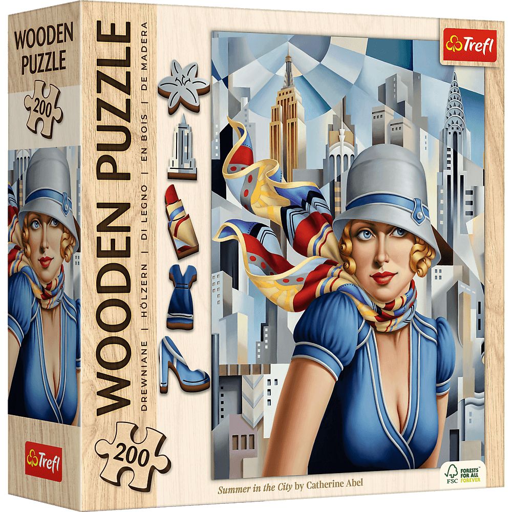 Trefl Holzpuzzle 200 Teile - Catherine Abel: Sommer in der Stadt - Trefl Holzpuzzle 200 Teile - Catherine Abel: Sommer in der Stadt - von Trefl