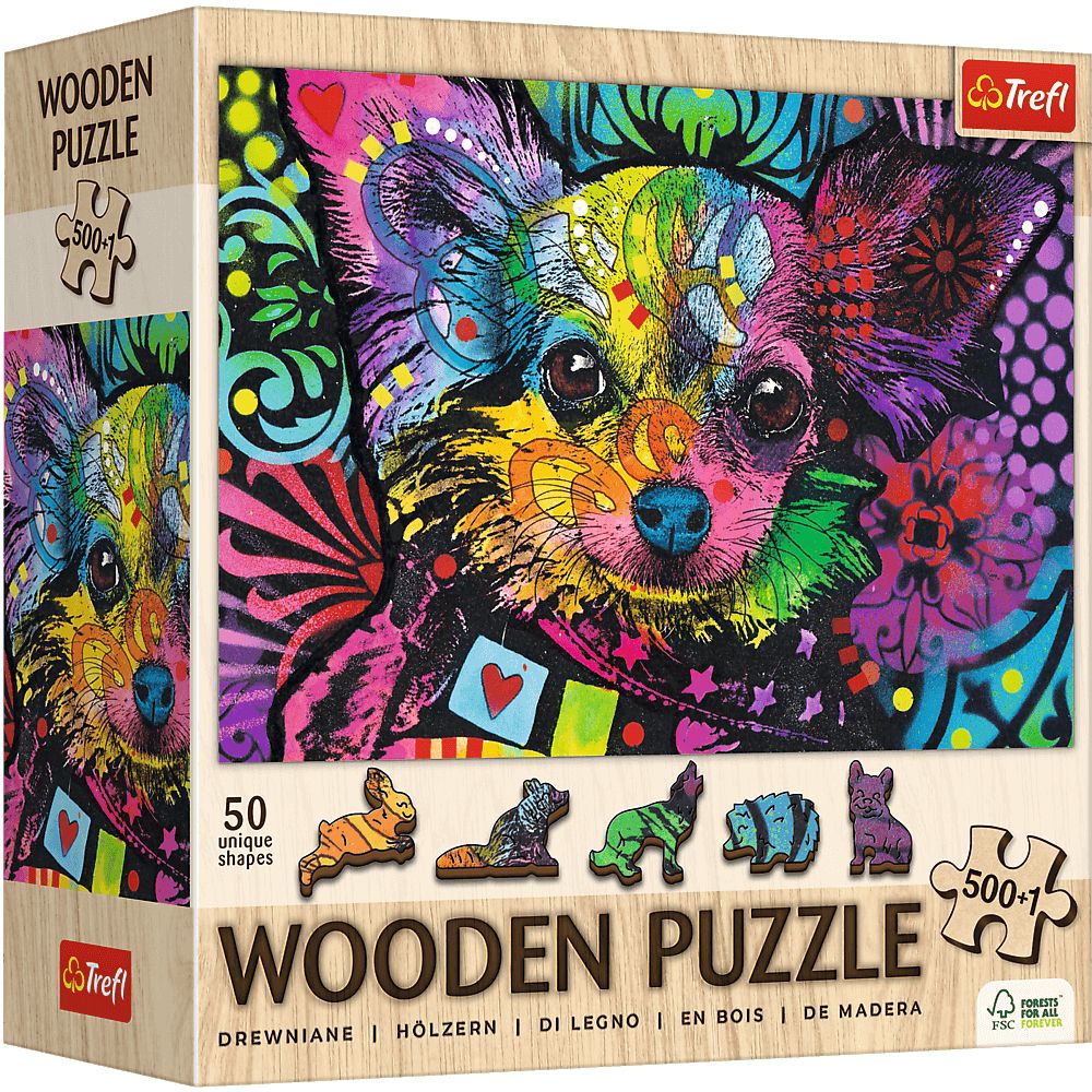 Trefl Holzpuzzle 500+1 Teile - Bunter Welpe - Trefl Holzpuzzle 500+1 Teile - Bunter Welpe - von Trefl