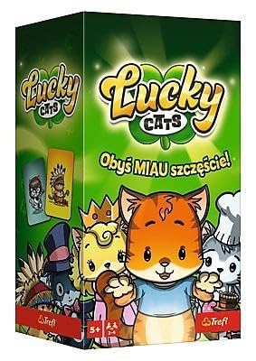 Trefl - Lucky Cats - Dynamisches Kartenspiel, Karten mit Katzen, Gummifische, Schnelles Familienspiel, Familien-Spiel für Erwachsene und Kinder ab 5 Jahren von Trefl