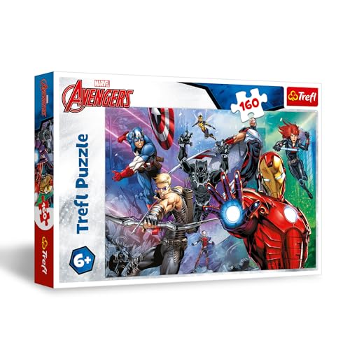 Trefl 15424 Marvel The Avengers, Immer Bereite Helden 160 Teile-Buntes Superhelden-Puzzle, Spiel für Kinder ab 6 Jahren, Multicoloured von Trefl