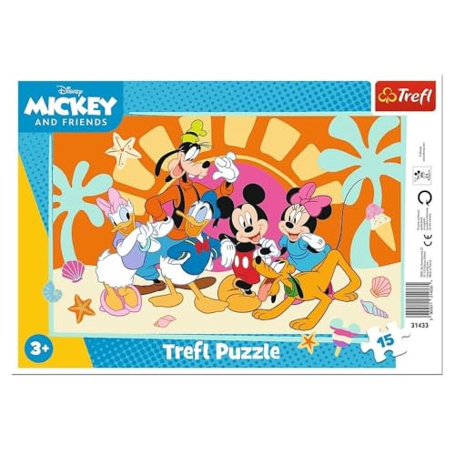 Trefl - Mickey Mouse and Friends, Der neugierige Mickey - Rahmenpuzzle für die Kleinen, 15 große Elemente, Rahmen und Starre Unterlage, für Kinder ab 3 Jahren Trefl - Mickey Mouse and Friends, Der neugierige Mickey - Rahmenpuzzle für die Kleinen, 15 große Elemente, Rahmen und Starre Unterlage, für Kinder ab 3 Jahren von Trefl