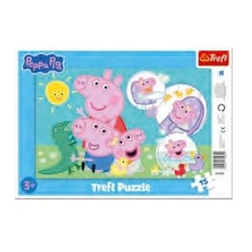 Trefl - Peppa Pig, Niedlichstes Schwein - Rahmenpuzzle für die Kleinen, 15 große Elemente, Rahmen und starre Unterlage, für Kinder ab 3 Jahren Trefl - Peppa Pig, Niedlichstes Schwein - Rahmenpuzzle für die Kleinen, 15 große Elemente, Rahmen und starre Unterlage, für Kinder ab 3 Jahren von Trefl