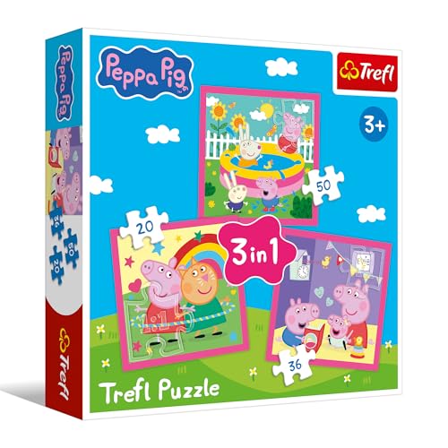 Trefl – Peppa Pig, Peppa und ihre Freunde – 3-in-1-Puzzle, 3 Puzzles, 20 bis 50 Teile – Verschiedene Schwierigkeitsgrade, Unterhaltung für Kinder ab 3 Jahren Trefl – Peppa Pig, Peppa und ihre Freunde – 3-in-1-Puzzle, 3 Puzzles, 20 bis 50 Teile – Verschiedene Schwierigkeitsgrade, Unterhaltung für Kinder ab 3 Jahren von Trefl