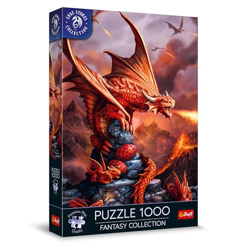 Trefl Premium Plus Quality - Puzzle Fantasy Collection: Feuerdrache - 1000 Elemente, Serie von Bildern aus der Fantasy-Welt, Anne Stokes, für Erwachsene und Kinder ab 12 Jahren von Trefl