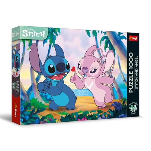 Trefl Premium Plus Quality - Lilo & Stitch, Stitch & Angel Puzzle - 1000 Teile, Puzzleserie mit beliebten Charakteren, für Erwachsene und Kinder ab 14 Jahren von Trefl