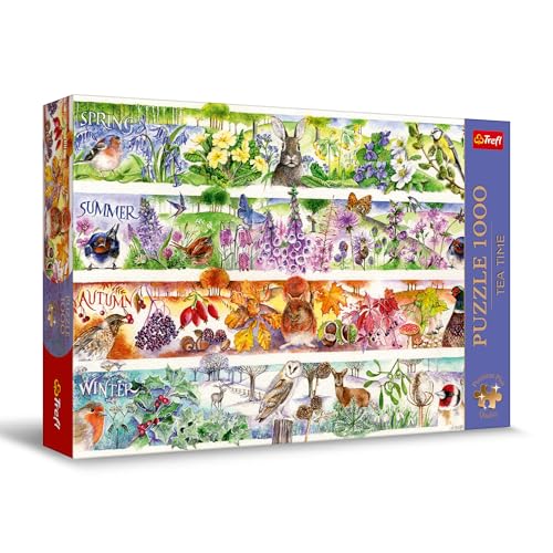 Trefl Premium Plus Quality - Puzzle Tea Time: Vier Jahreszeiten - 1000 Teile, Nostalgische Bilderserie, für Erwachsene und Kinder ab 14 Jahren von Trefl