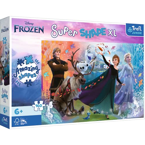 Trefl 50022 160 XL Super Shape-Verrückte Formenpuzzles, große Teile, Bunte Puzzles Märchenfiguren, Spaß für Kinder ab 6 Jahren, Entdecke die Welt von Frozen von Trefl