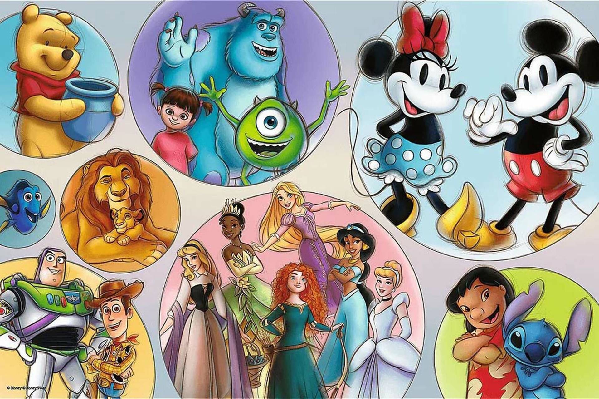 Trefl Puzzle The colorful world of Disney XL 160 Teile von Trefl