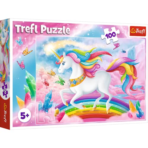 Trefl, Puzzle, Kristallwelt der Einhörner, 100 Teile, für Kinder ab 5 Jahren, Farbig von Trefl