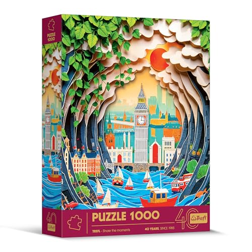 Trefl - Puzzle mit 3D-Effekt, London - 1000 Teile - 40 Jahre Trefl, Paper Art, Premium-Puzzle für Erwachsene und Kinder ab 14 Jahren von Trefl