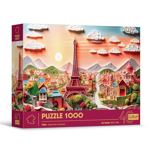 Trefl - Puzzle mit 3D-Effekt, Paris - 1000 Teile - 40 Jahre Trefl, Paper Art, Premium-Puzzle für Erwachsene und Kinder ab 14 Jahren von Trefl