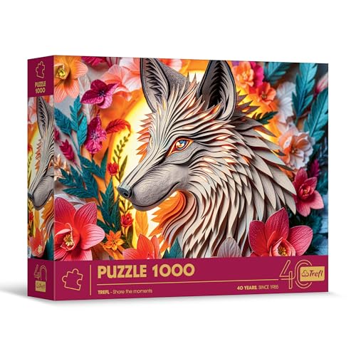 Trefl - Puzzle mit 3D-Effekt, Wolf - 1000 Teile - 40 Jahre Trefl, Paper Art, Premium-Puzzle für Erwachsene und Kinder ab 14 Jahren von Trefl