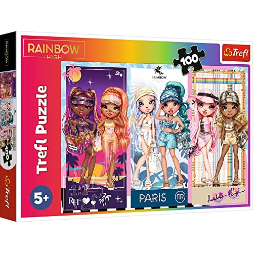 Tréfl - Rainbow High, Poupées Arc-En-Ciel - Puzzle 100 Elements - Puzzle Coloré avec des Personnages de Conte de Fées Rainbow High, Divertissement Créatif, Amusement pour les Enfants à Partir de 5 ans von Trefl