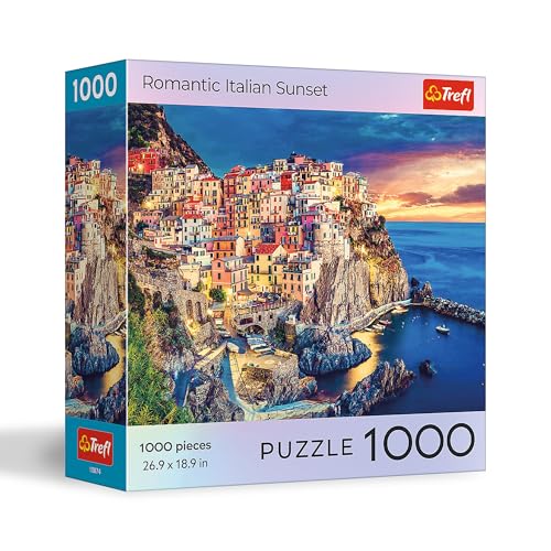 Trefl Romantischer italienischer Sonnenuntergang - 1000 Teile Puzzle 68,6 x 48,3 cm DIY Puzzle, kreativer Spaß, klassisches Puzzle für Erwachsene und Kinder ab 12 Jahren von Trefl