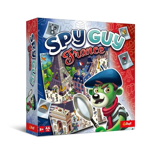 Trefl – Spy Guy France – Kooperatives Detektivspiel, Familienbrettspiel, Riesengroßes Spielbrett mit Stadt, Französische Denkmale und Symbole, für Erwachsene und Kinder ab 5 Jahren von Trefl