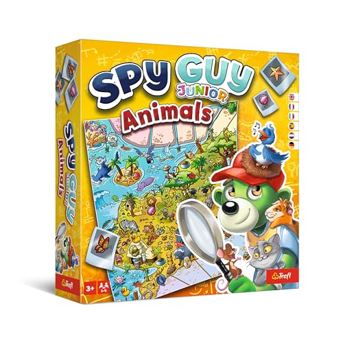 Trefl - Spy Guy Junior Animals - Kooperatives Detektivspiel für die Kleinsten, Familienbrettspiel, Suchen Sie Beweise und Fassen Sie den Schurken, Lernen Sie Tiere kennen, für Kinder ab 3 Jahren von Trefl