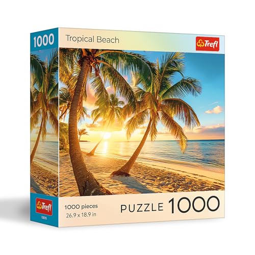 Trefl Sunset Tropical Beach - 1000 Teile Puzzle 68,6 x 48,3 cm DIY Puzzle, kreativer Spaß, klassisches Puzzle für Erwachsene und Kinder ab 12 Jahren von Trefl