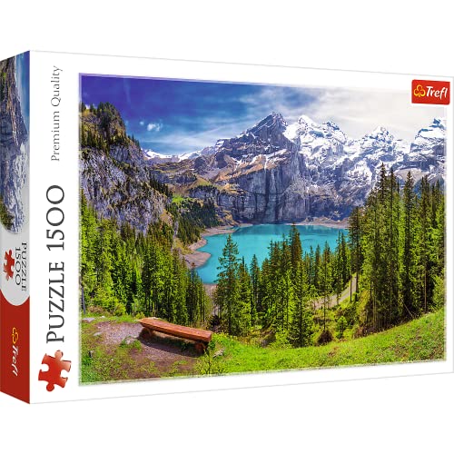 Trefl, Puzzle, Oeschinensee, Alpen, Schweiz, 1500 Teile, Premium Quality, für Erwachsene und Kinder ab 12 Jahren, Farbig von Trefl