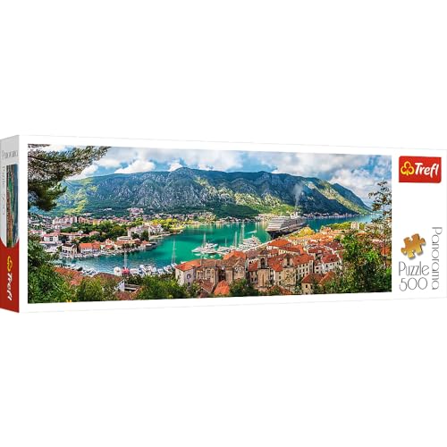 Trefl TR29506 Kotor, Montenegro 500 Teile, Panorama, Premium Quality, für Erwachsene und Kinder ab 10 Jahren Puzzle, Farbig von Trefl