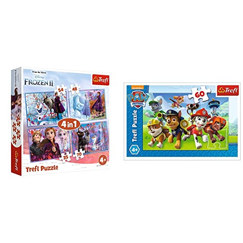 Trefl TR34323 Eine Reise ins Unbekannte, Disney Frozen 2 von 35 bis 70 Teilen, 4 Sets, für Kinder ab 4 Jahren Puzzlebox, Mehrfarbig & Puzzle, Die Mission Ruft, PAW Patrol, 60 Teile, ab 4 Jahren von Trefl